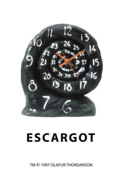 OLAFUR THORDARSON, ESCARGOT CLOCK BODY DESIGN AND MAKE 1997, 8-1/4" HIGH 