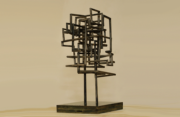 Listamaður sculpture by Olafur Thordarson, Icelandic, born 1963, Listamaður 2004, wood, 18 x 10 x 10 cm