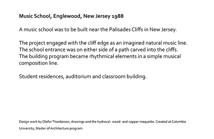 Olafur Thordarson Architecture: Music school in Englewood NJ 1988