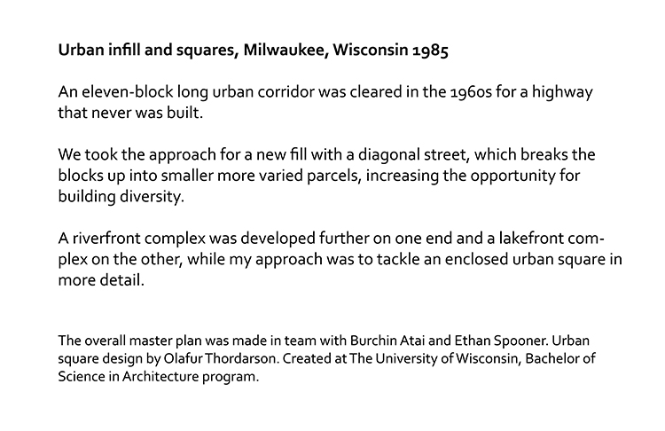 Olafur Thordarson: Urban Design, Milwaukee housing square 1985